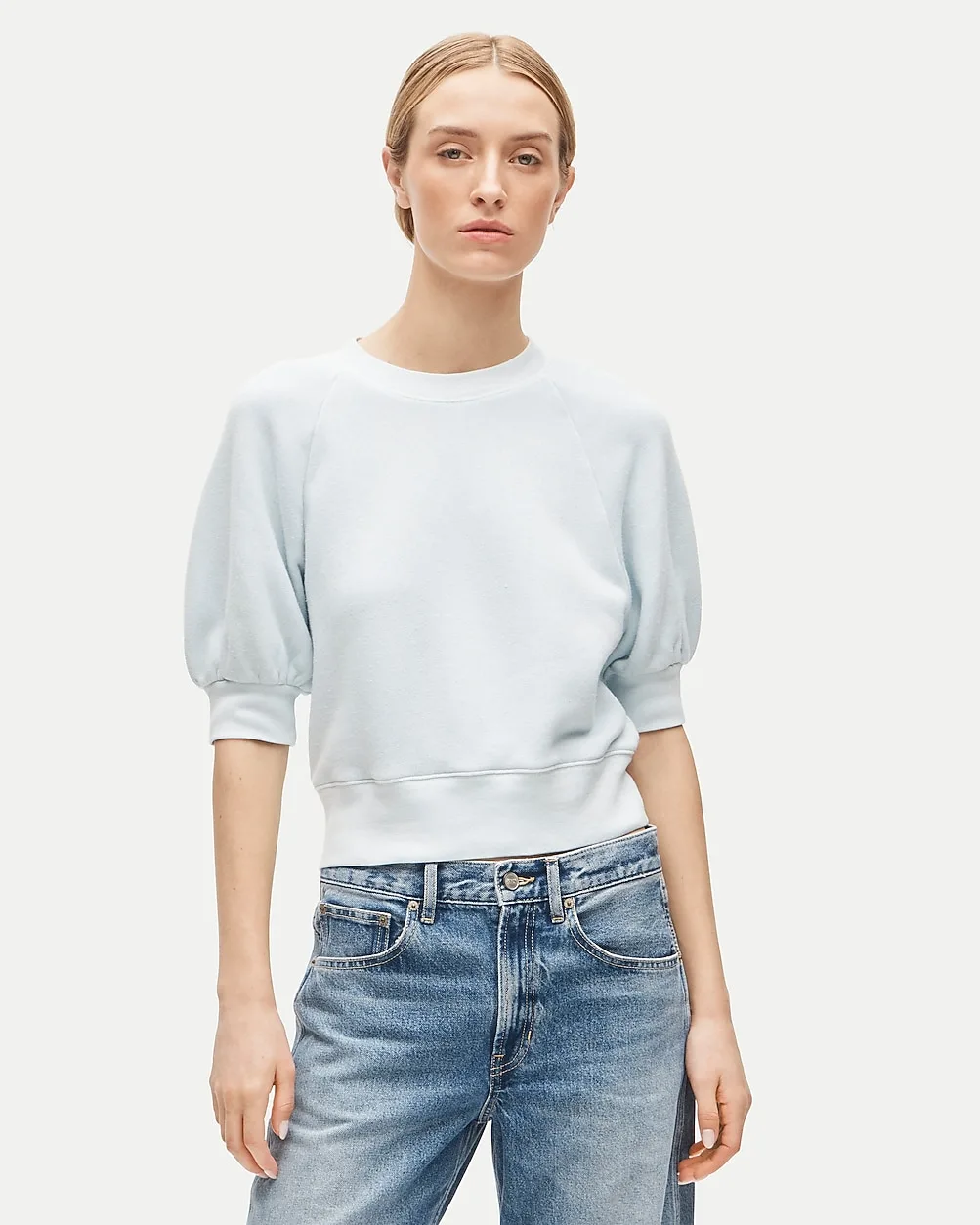 Heritage Terry Puff-Sleeve Sweatshirt by J.Crew