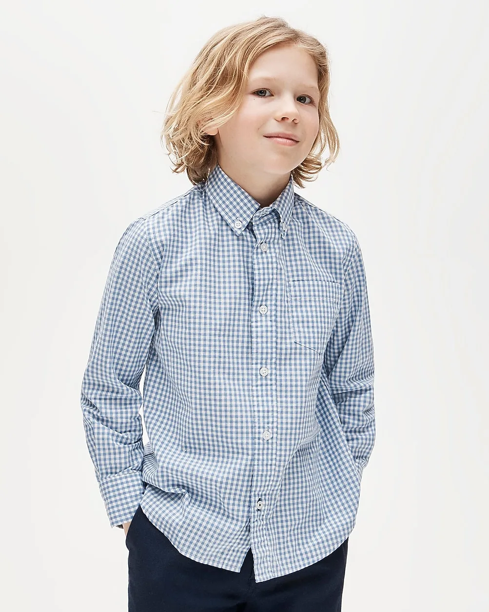 Stretch Poplin Button-Down in Gingham by J.Crew