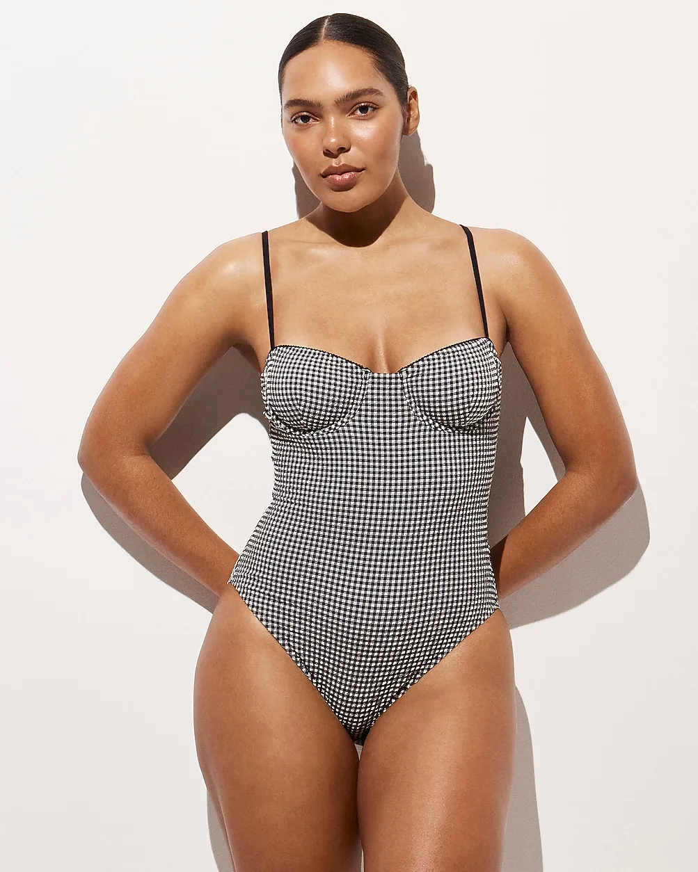 Balconette Underwire One-Piece in Gingham by J.Crew