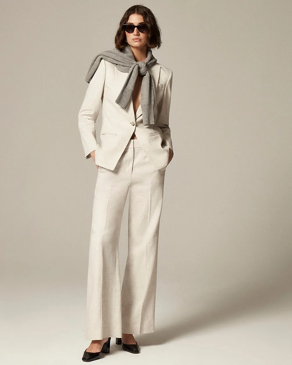 Carolina Flare Pant in Stretch Linen Blend by J.Crew