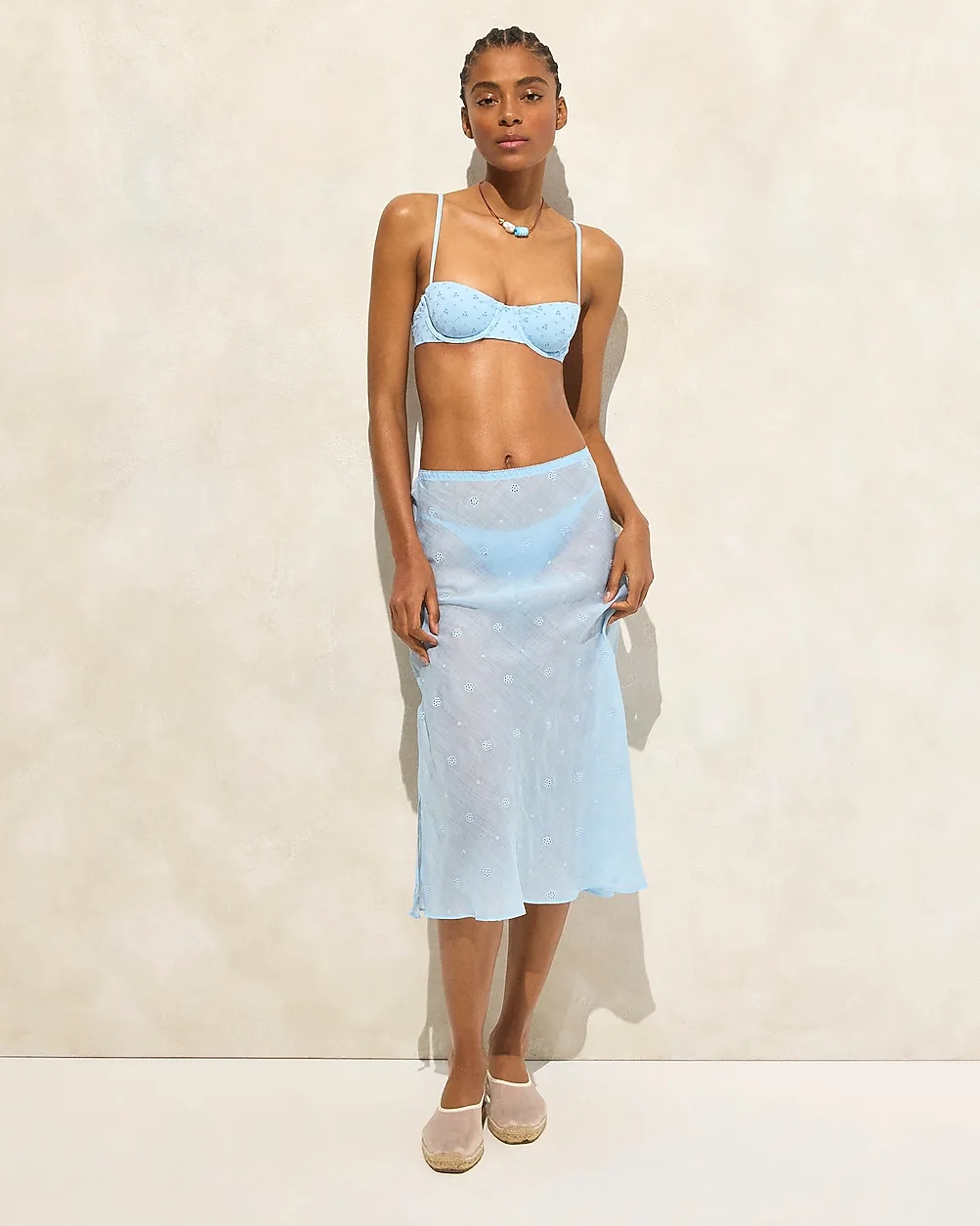 Eyelet Slip Skirt in Ramie by J.Crew