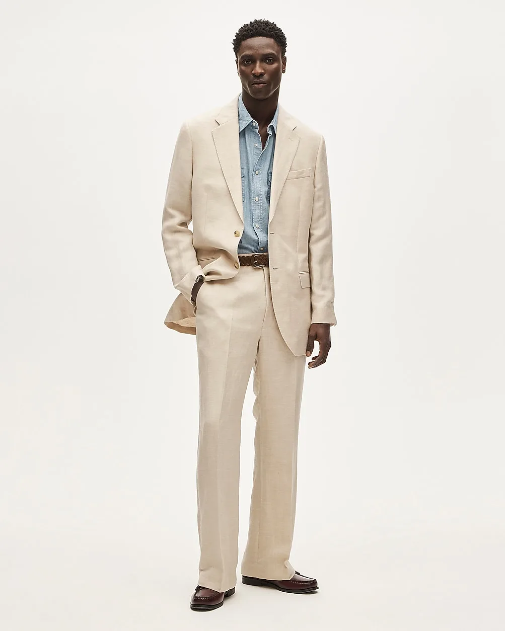 Relaxed-Fit Suit Jacket in English Merino Wool-Linen Blend by J.Crew