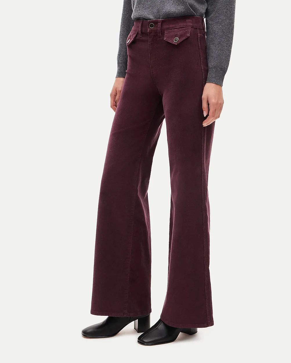 Wide-Leg Trouser in Stretch Corduroy