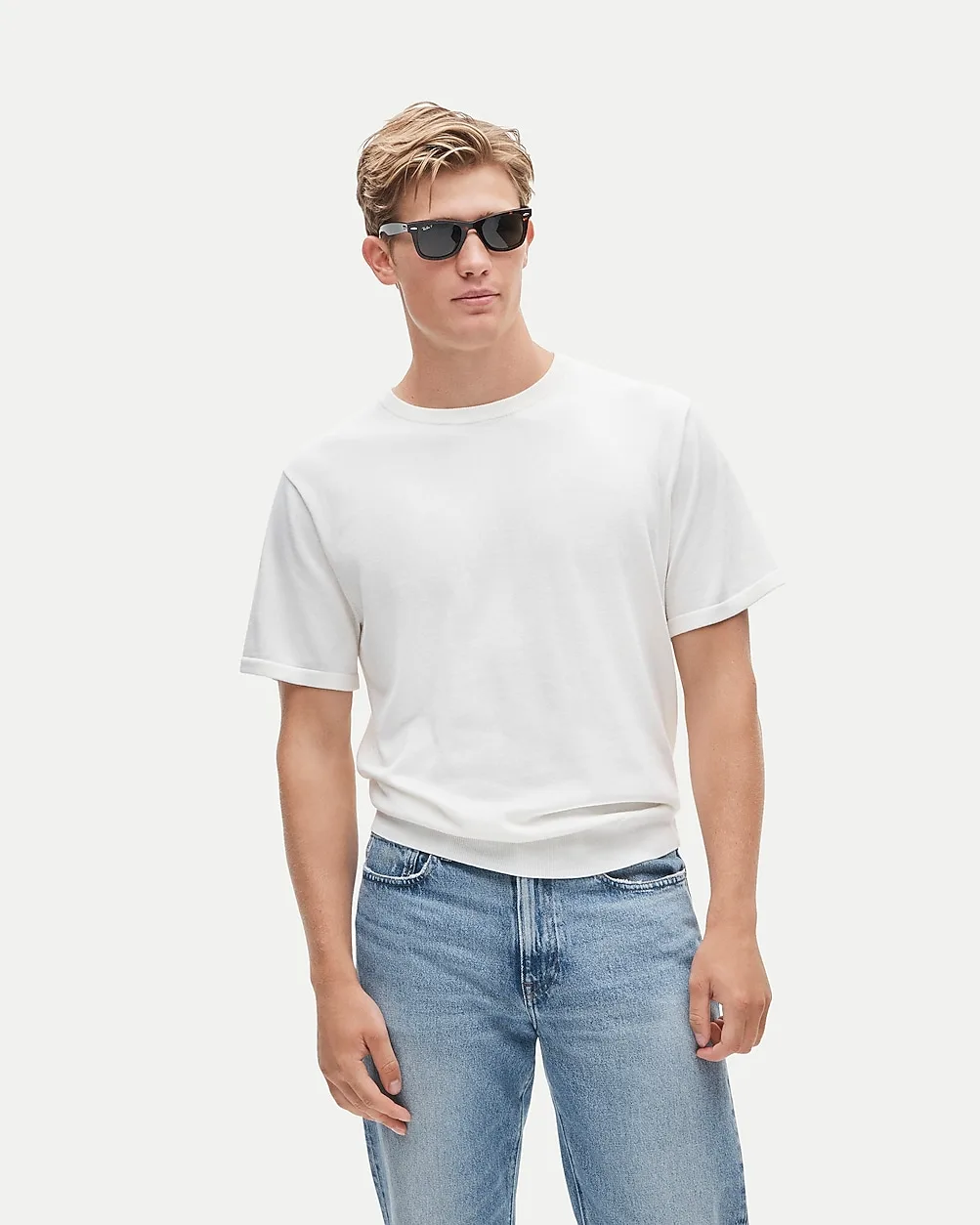 Short-Sleeve Crewneck Sweater in Pima Cotton by J.Crew