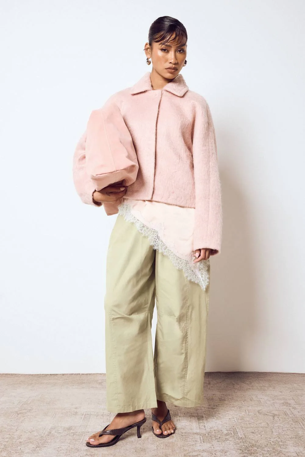 Wool Look Button Up Jacket - Woven by boohoo