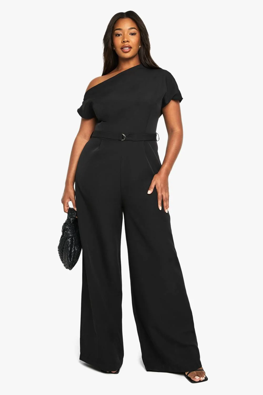 Asymmetric Belted Jumpsuit - Woven by boohoo