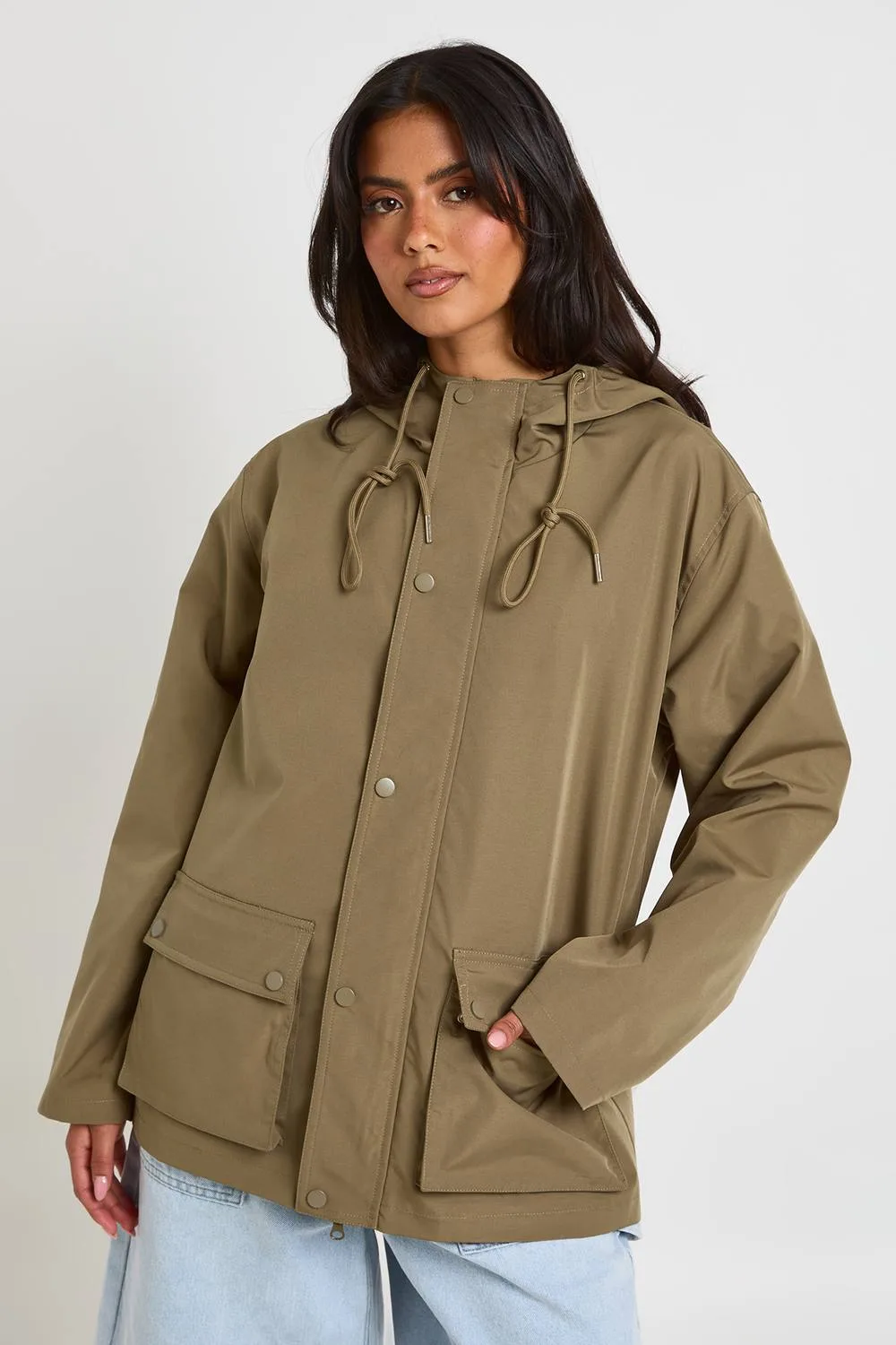 Hooded Zip Through Jacket - Woven by boohoo