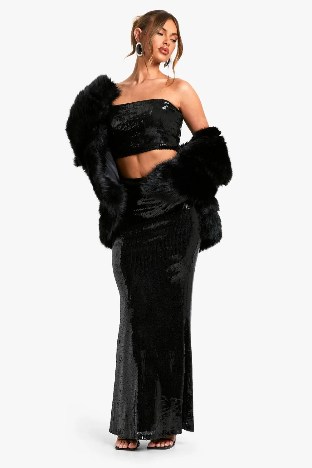 Sequin Maxi Skirt - Woven by boohoo
