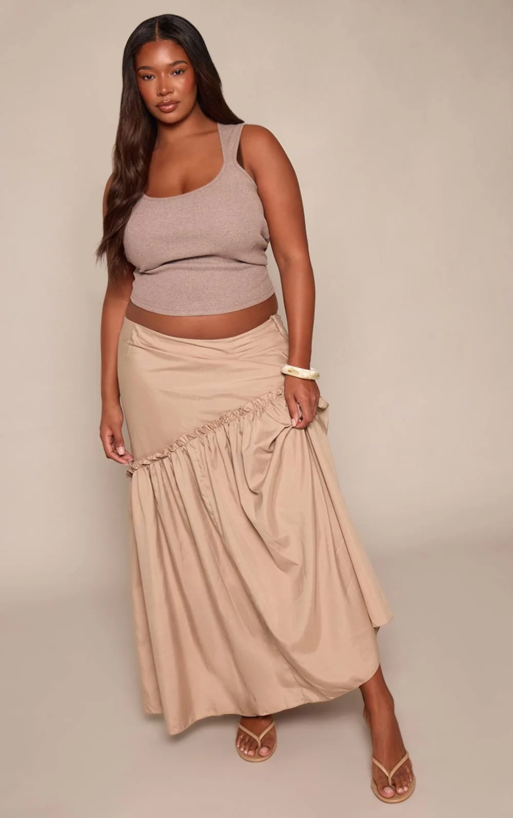 Asymmetrical Hem Maxi Skirt by PrettyLittleThing