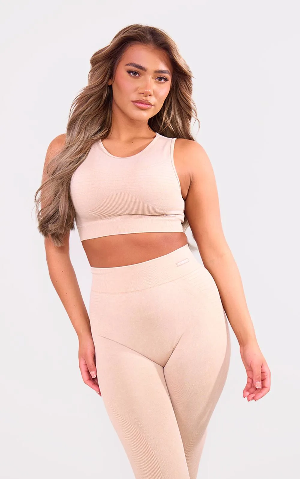 PLT SPORT Acid Wash Seamless Ribbed Sports Bra by PrettyLittleThing