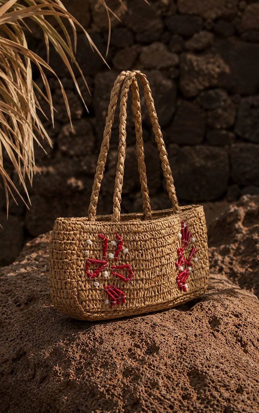 Raffia Coral Detail Shoulder Bag by PrettyLittleThing