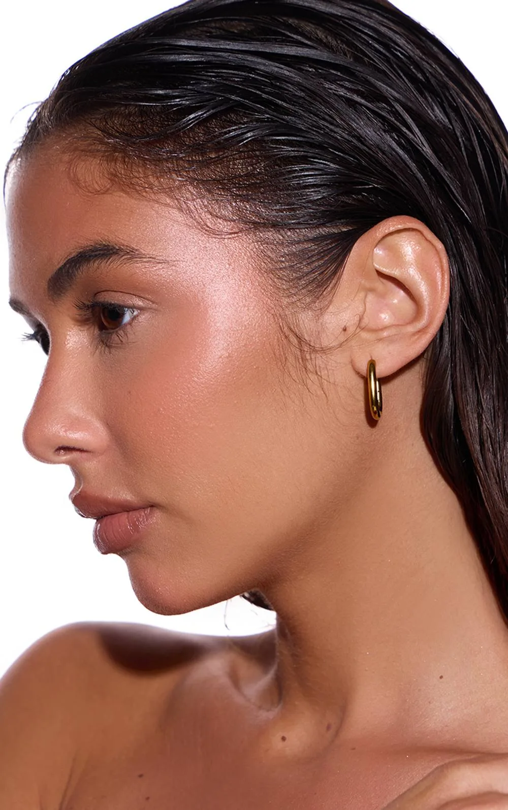 Stainless Steel Smooth Hoop Earrings