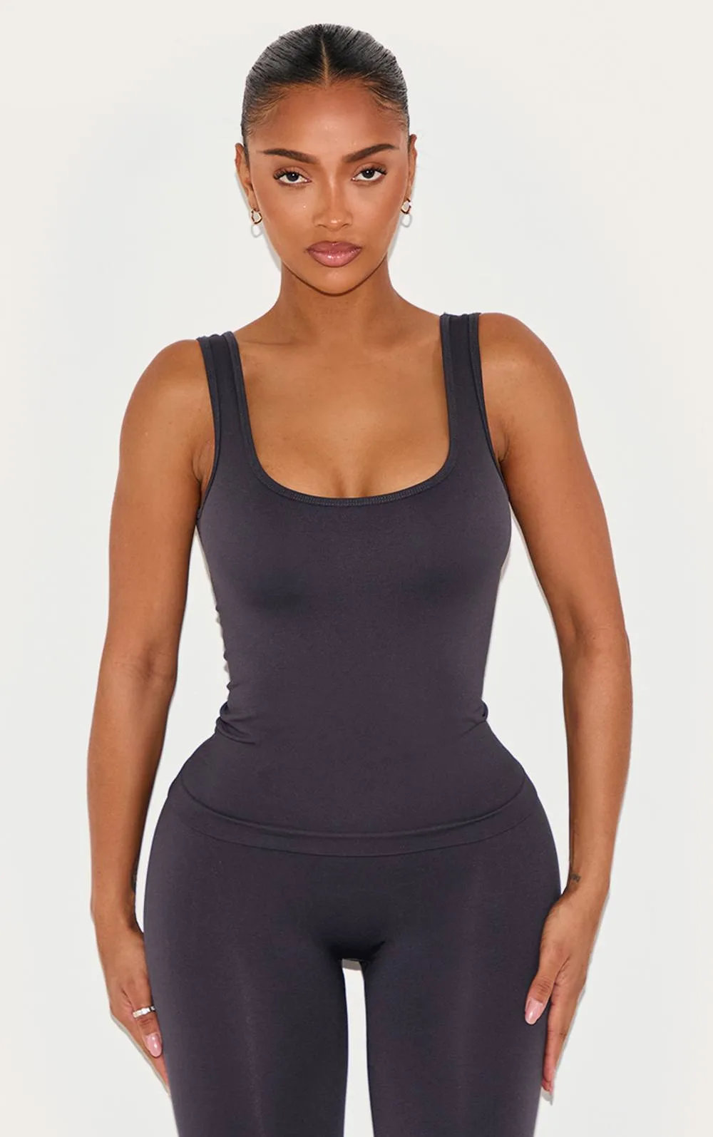 Shape Seamless Active Square Neck Longline Vest Top by PrettyLittleThing