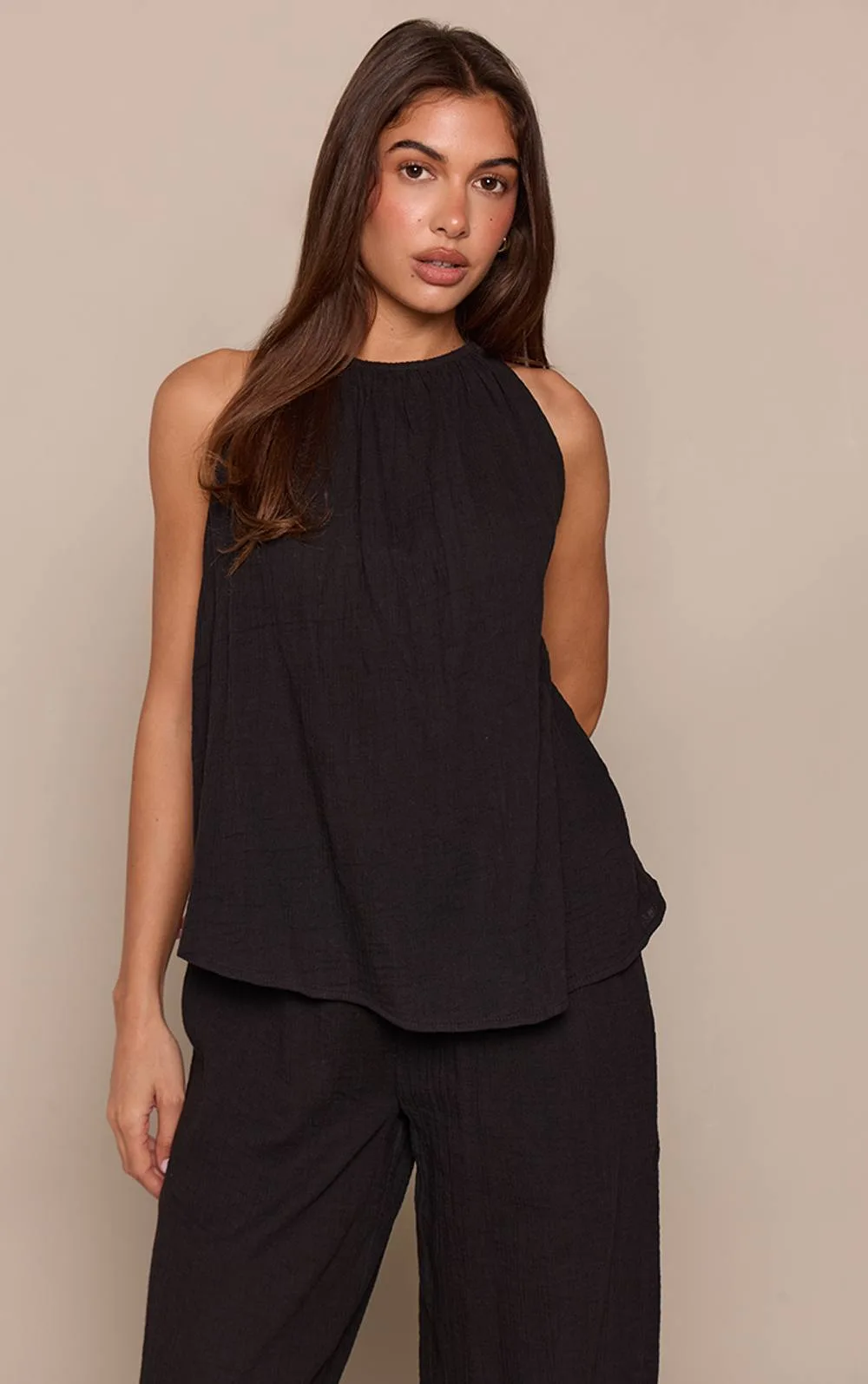 Textured Linen Look Loose Top Co-Ord
