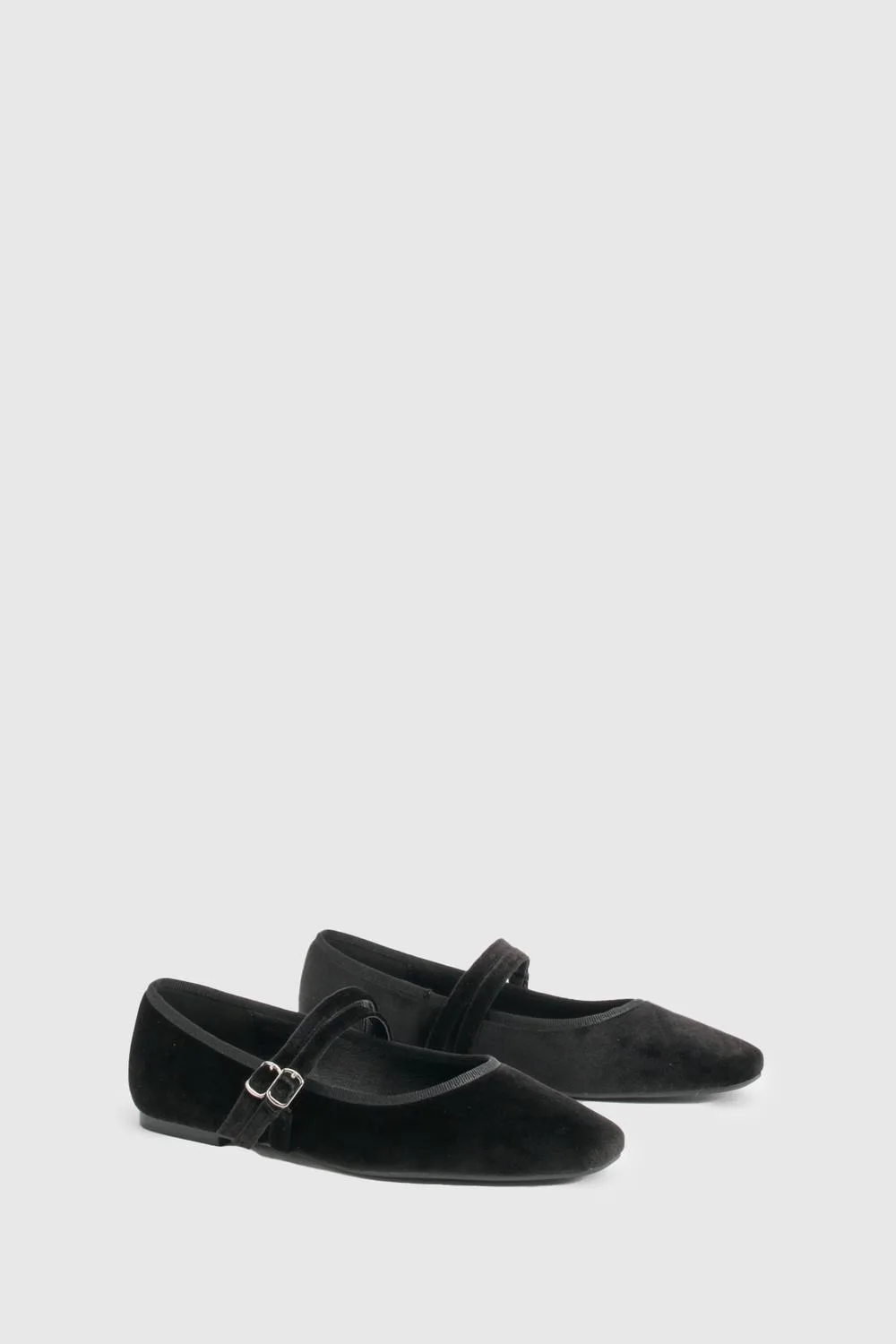 Wide Fit Double Strap Mary Jane Flats by boohoo
