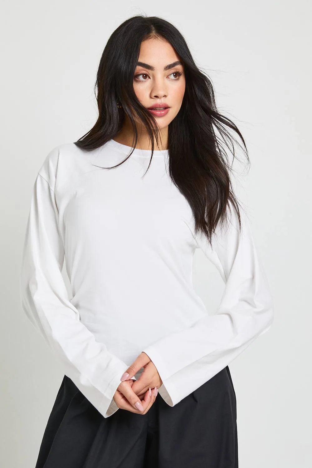 Flare Sleeve Cinched Waist Top