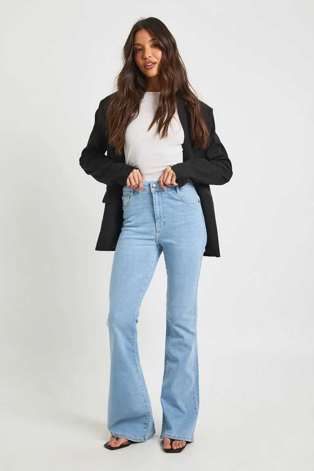High Waist Booty Lifting Flared Jean by boohoo
