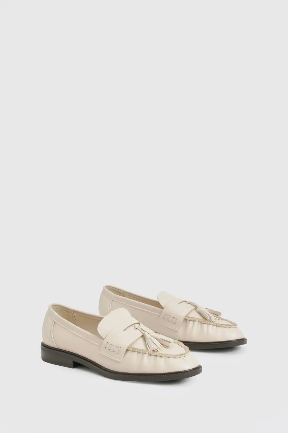 Ruched Tassel Loafers by boohoo