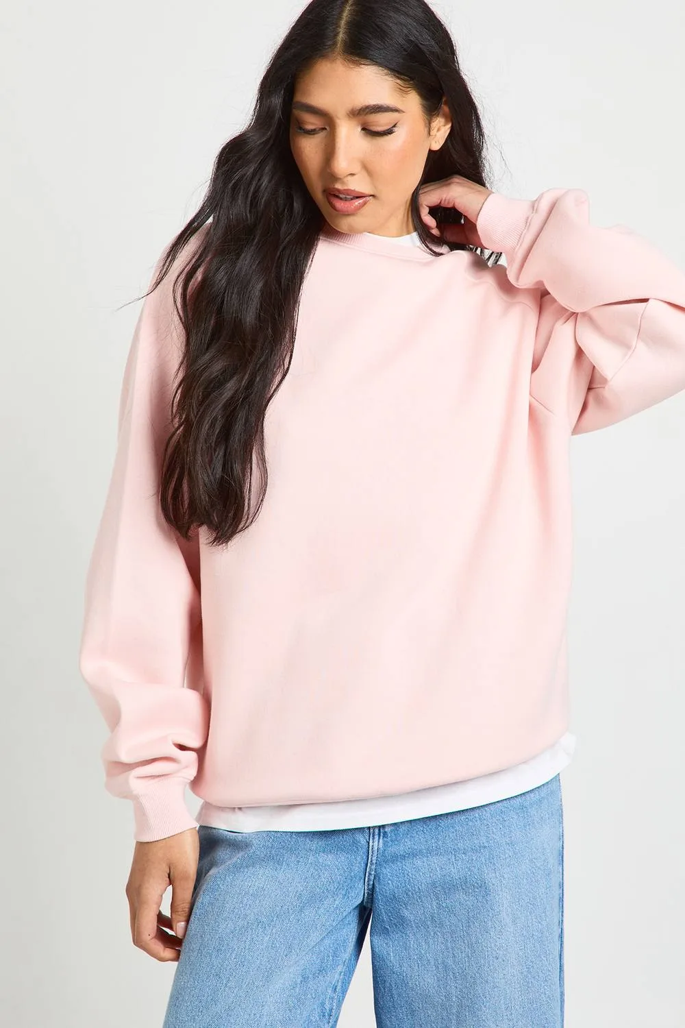 Tall Raglan Seam Oversized Sweatshirt by boohoo