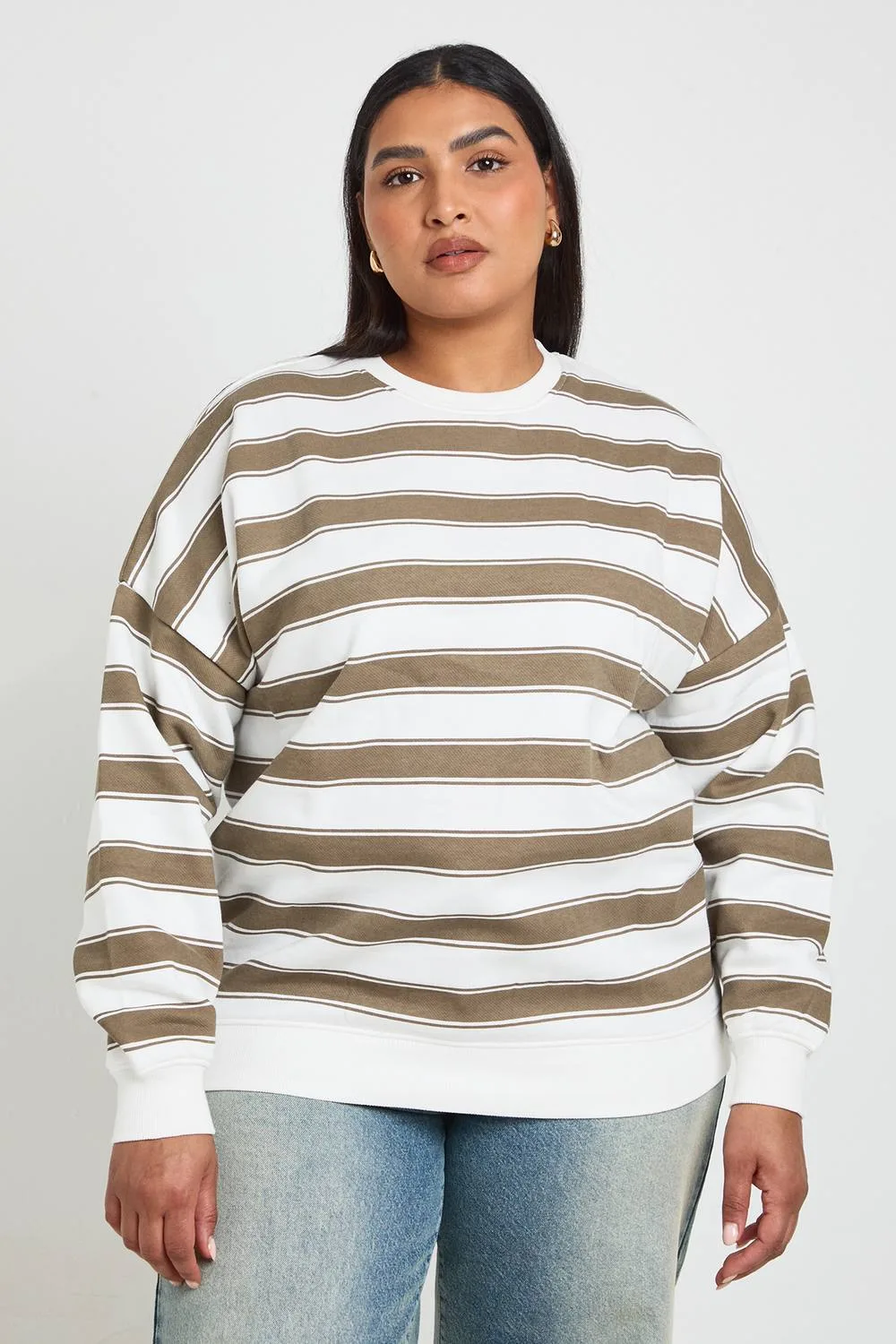 Stripe Oversized Sweatshirt by boohoo