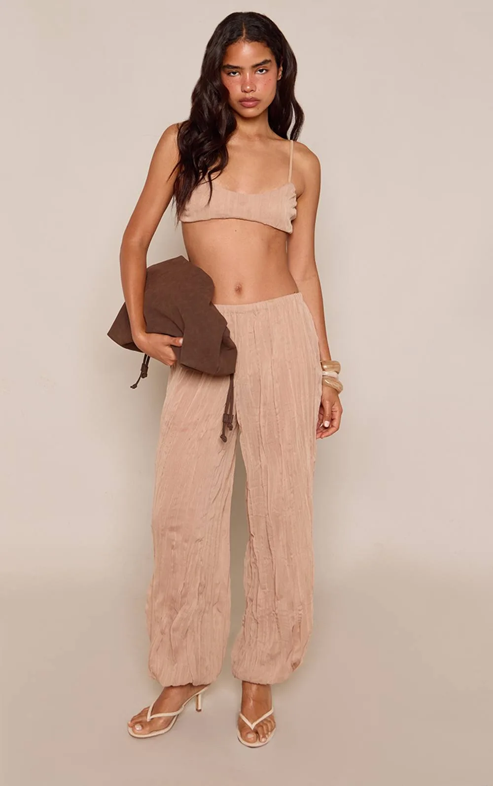 Textured Balloon Trousers Co-Ord by PrettyLittleThing