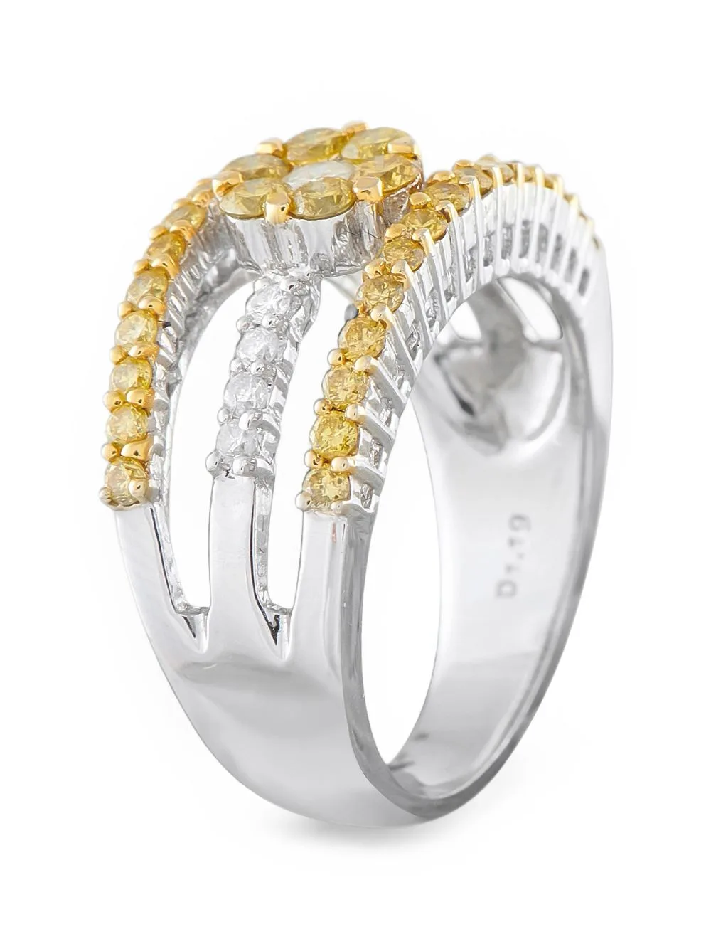 Diamond Flower Crossover Ring by LB Exclusive
