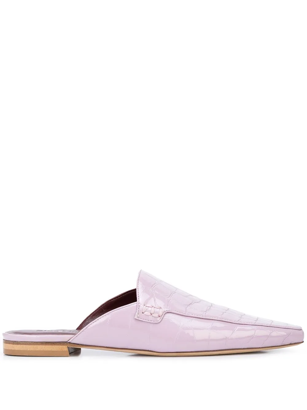 Crocodile-Embossed Flat Mules by Sies Marjan
