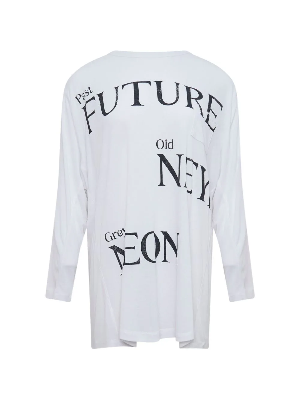 Slogan-Print Long-Sleeve T-Shirt by Open YY