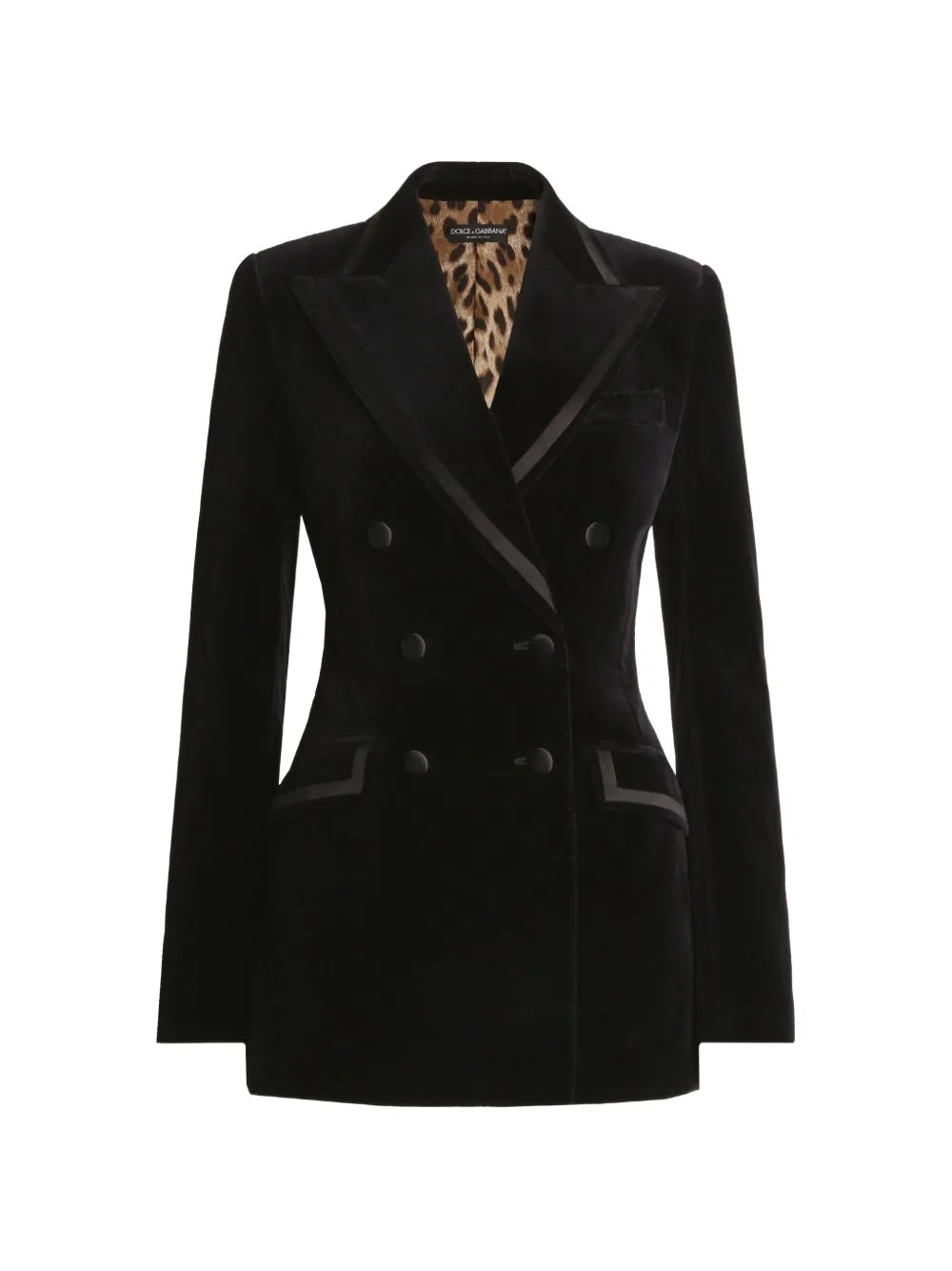 Turlington Double-Breasted Jacket in Velvet by Dolce & Gabbana