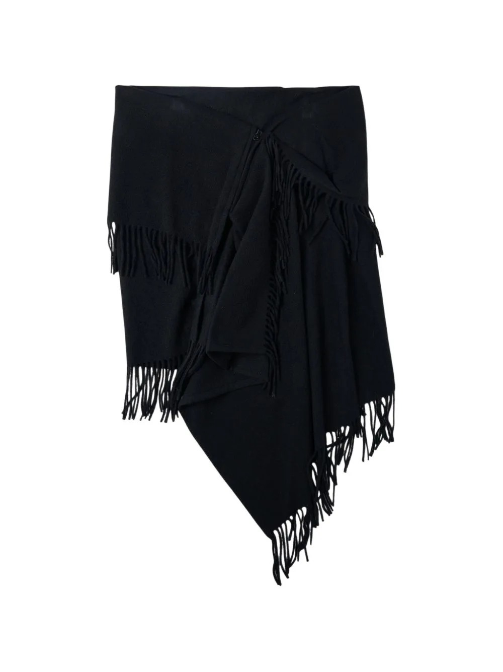 Fringe-Trim Asymmetric Scarf by Open YY
