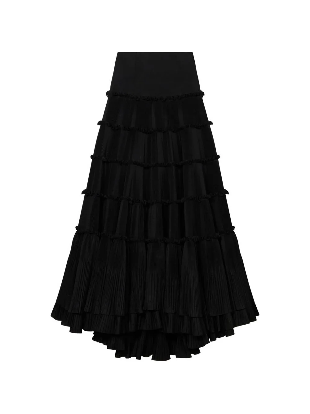 Pleated Ruffled Maxi Skirt by Blumarine