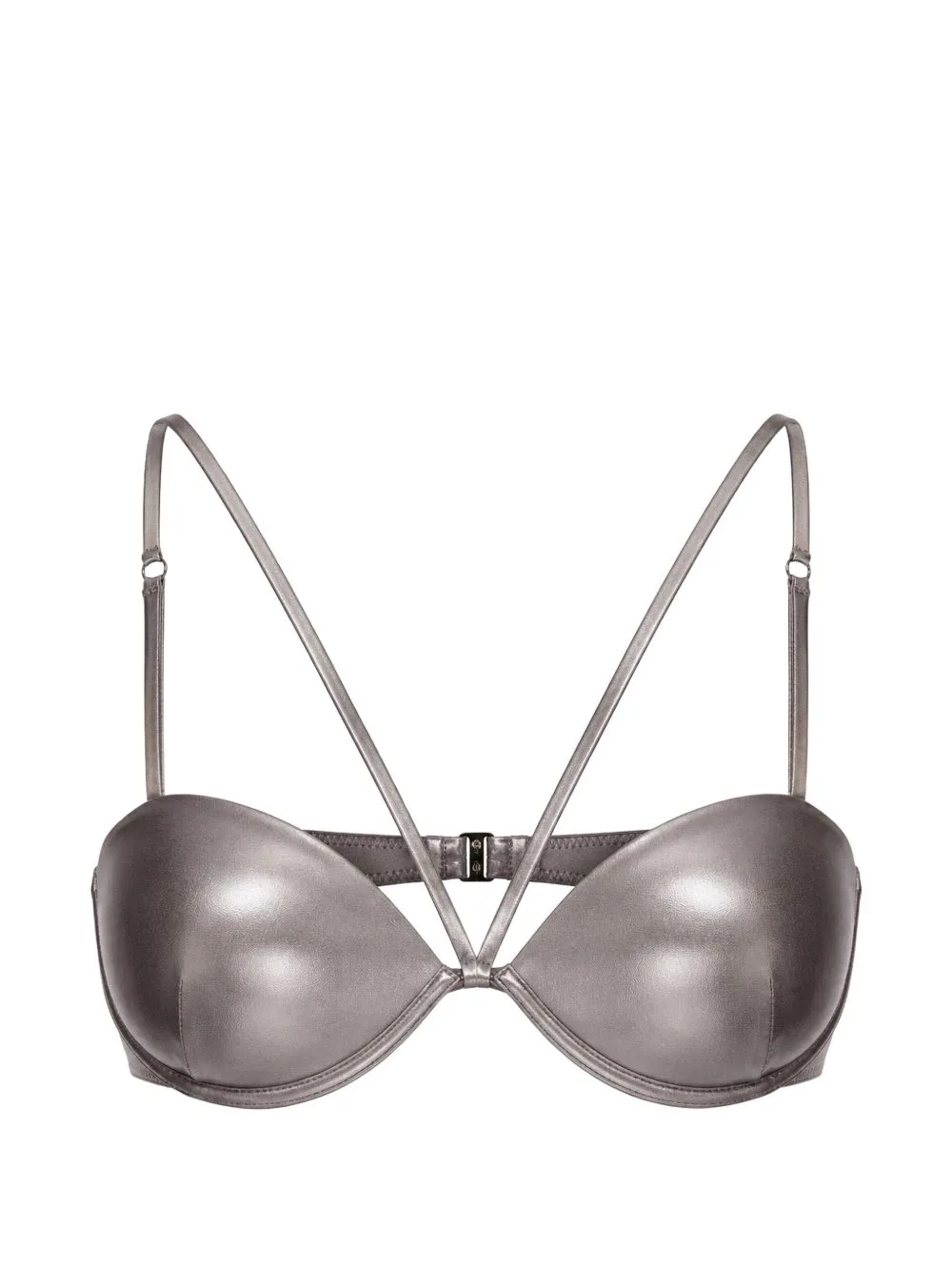 Metallic-Finish Bikini Top by Gottex
