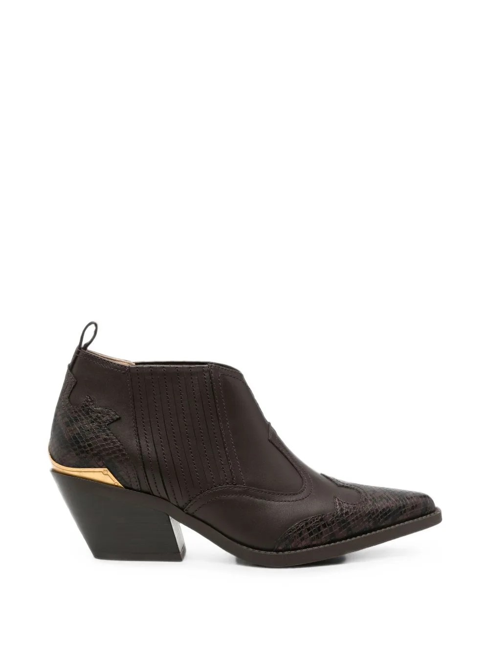 Snakeskin-Effect Panelled Ankle Boots by LIU JO