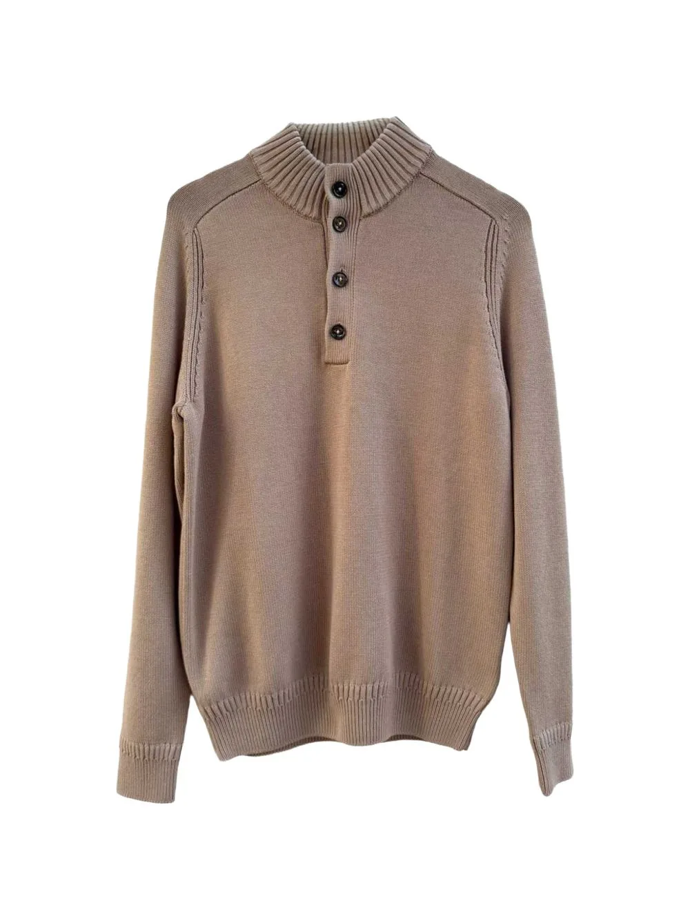 Button-Up Funnel-Neck Sweater by DIKTAT