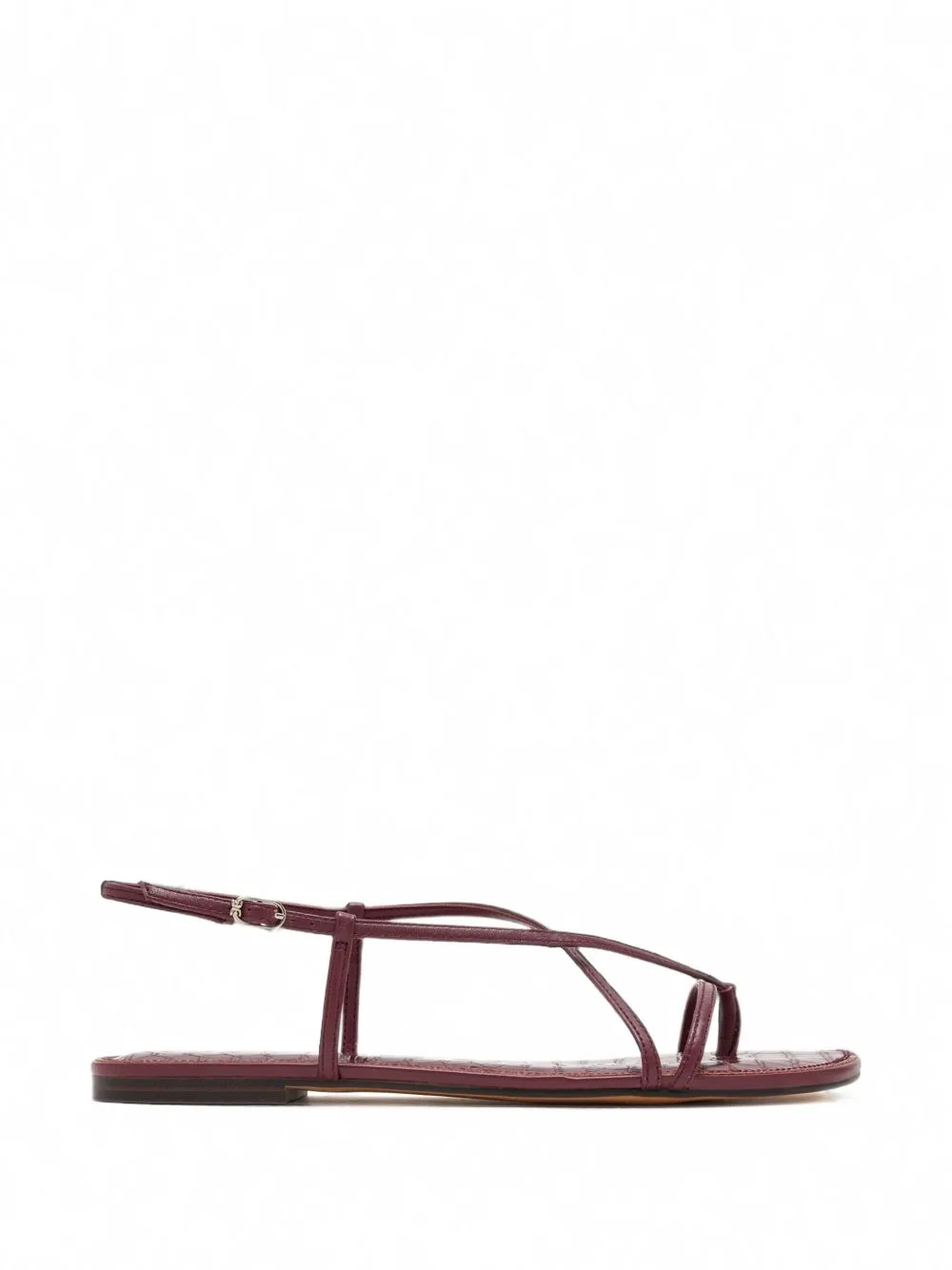 Calla Croc-Effect Leather Flat Sandals by Sam Edelman