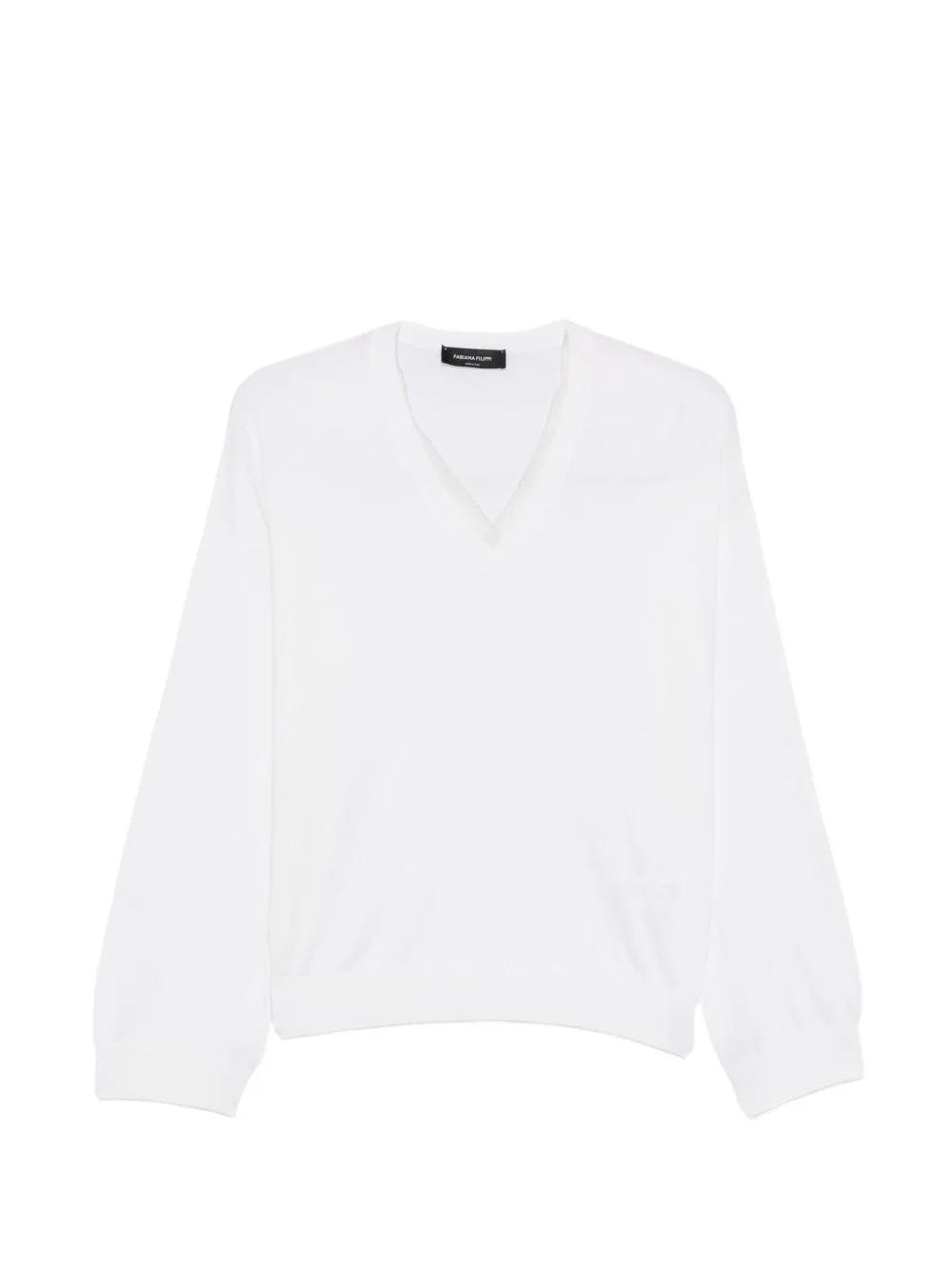 Tulle-Insert V-Neck Sweater by Fabiana Filippi