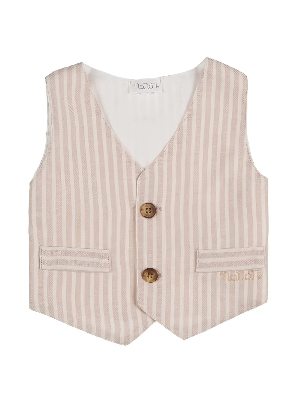 Stripe-Pattern Sleeveless Gilet by NANAN