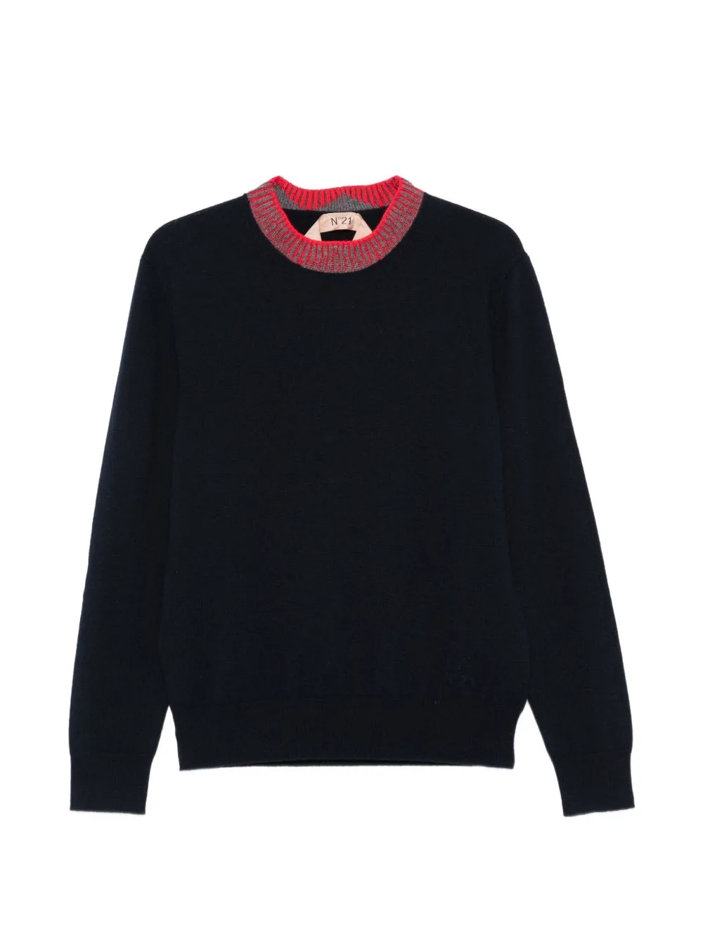 Contrast-Trim Crew-Neck Sweater by N°21