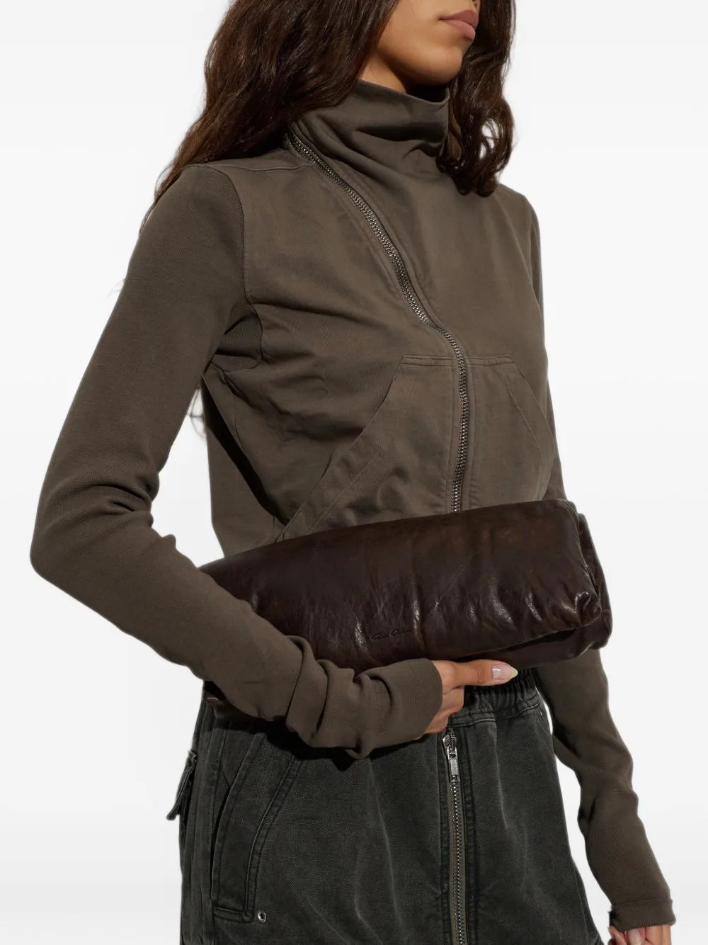 Soft Clutch Debossed-Logo Clutch Bag by Rick Owens