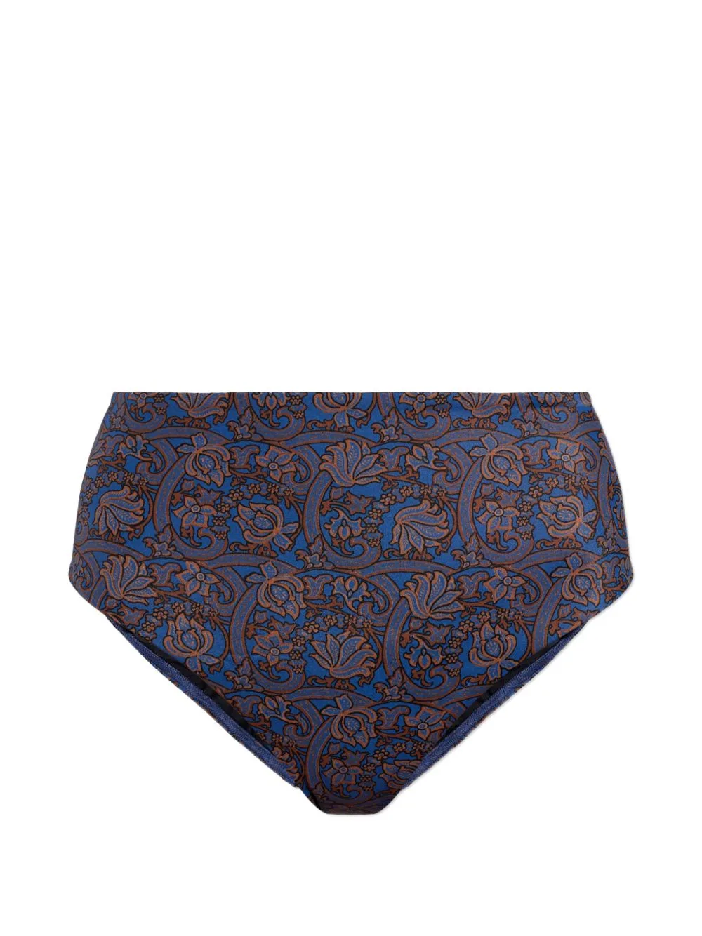 Paisley-Print High-Waist Bikini Bottoms