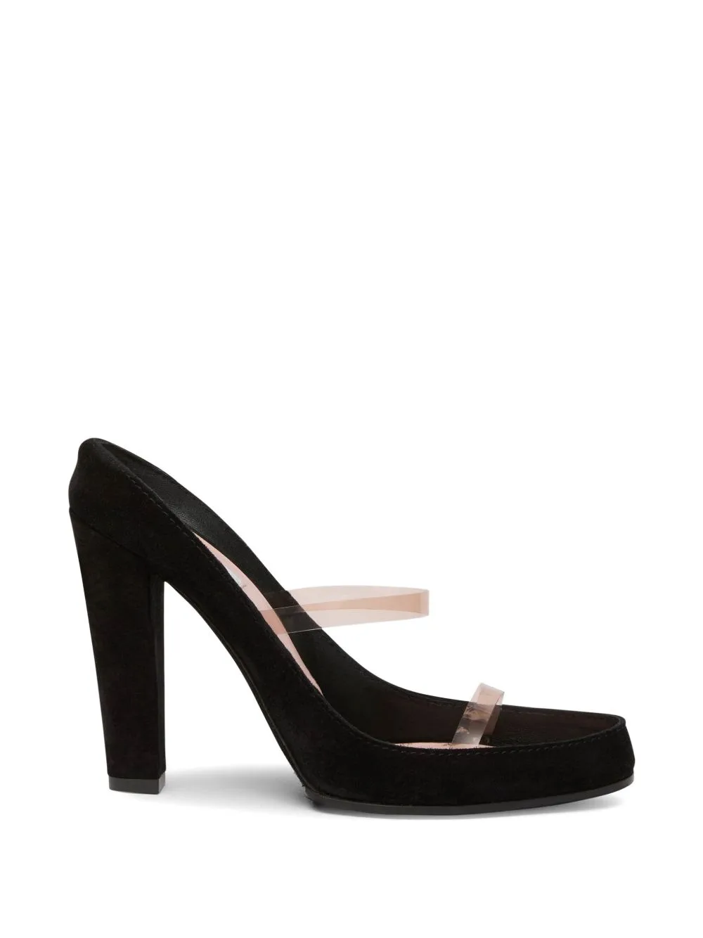 High-Heeled Suede and Pvc Sandals