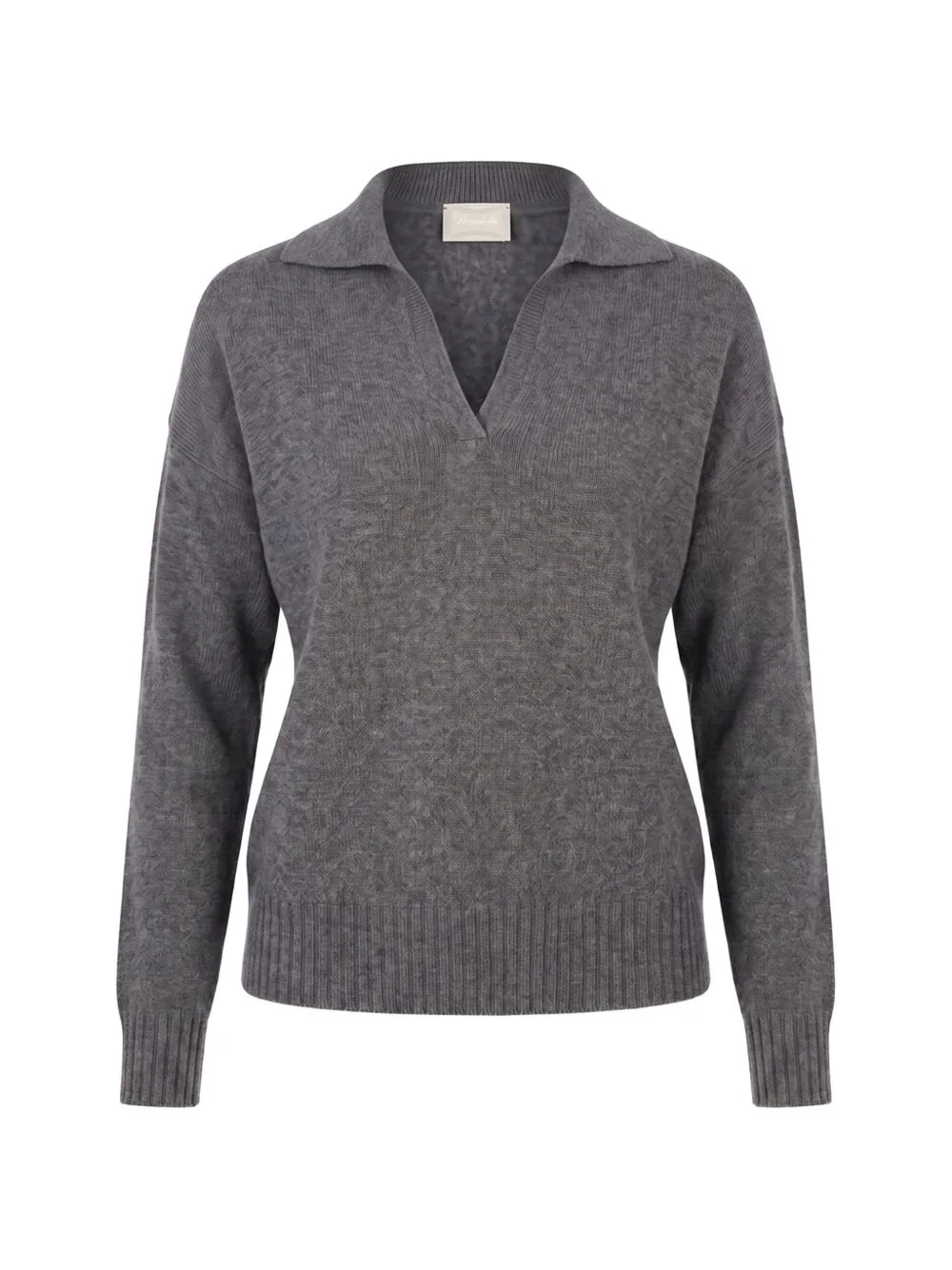 Cashmere V-Neck Collar Sweater by Drumohr