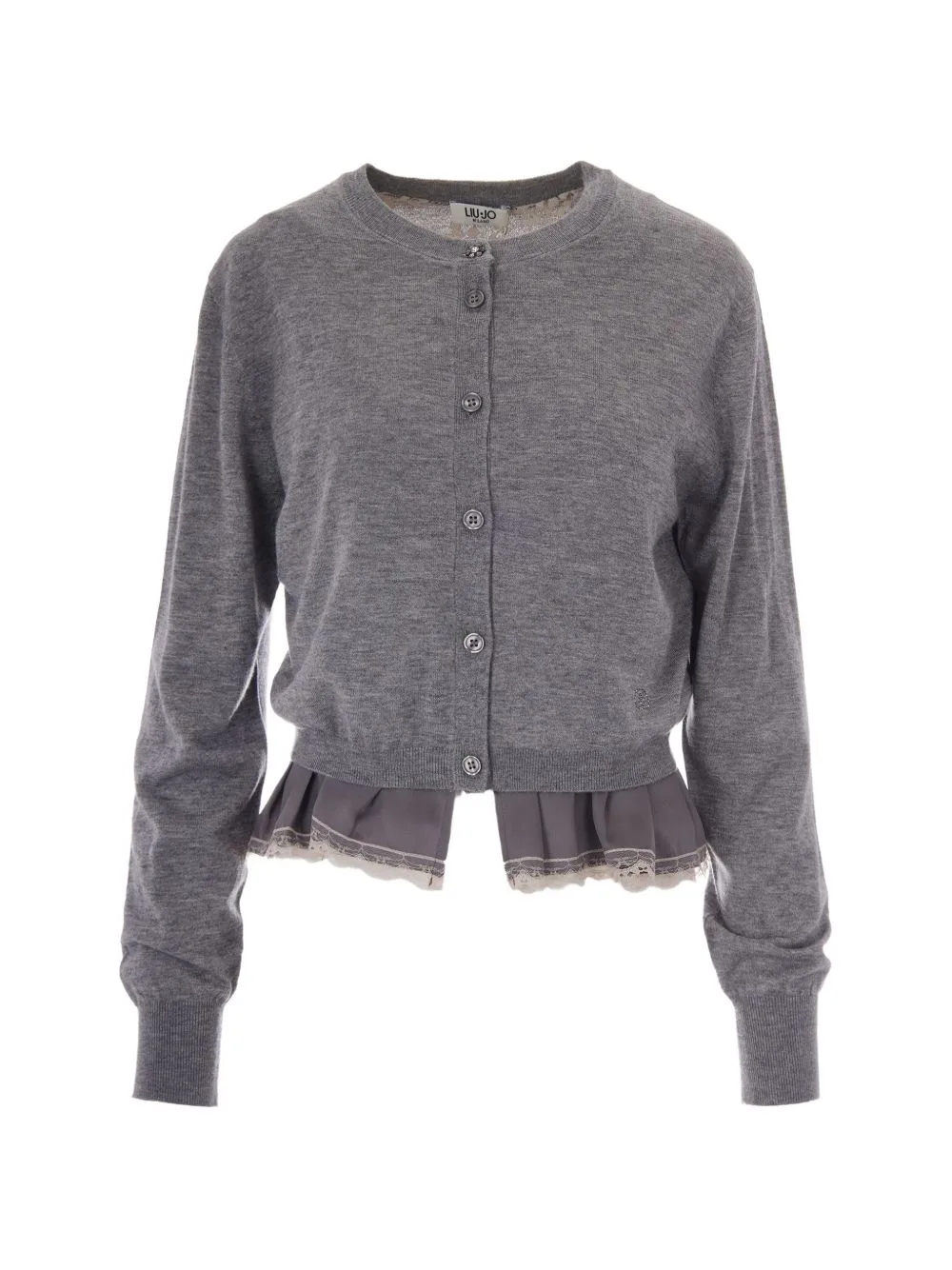 Lace-Trim Ruffled Cardigan by LIU JO