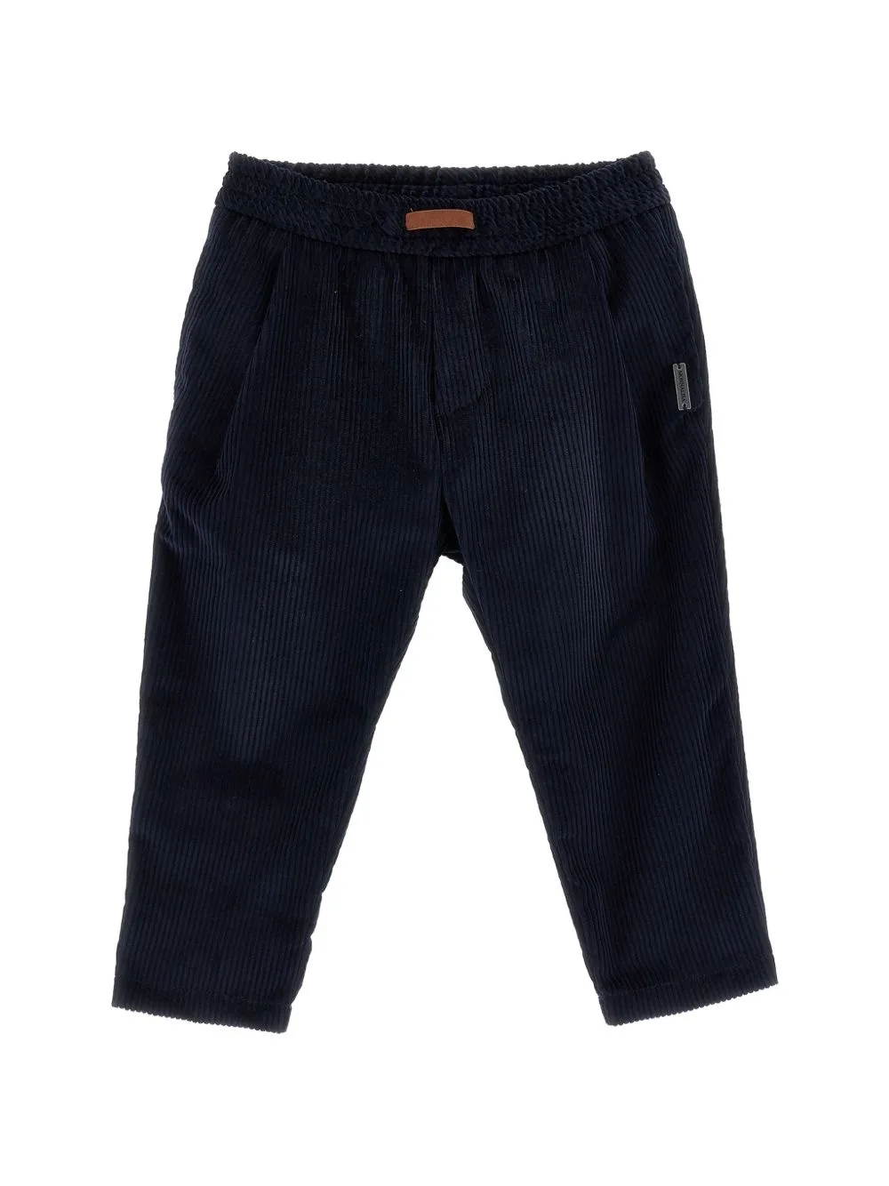 Corduroy Logo-Plaque Trousers by Monnalisa