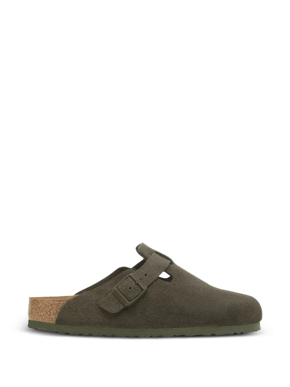 Boston Buckle-Fastening Flat Mules
