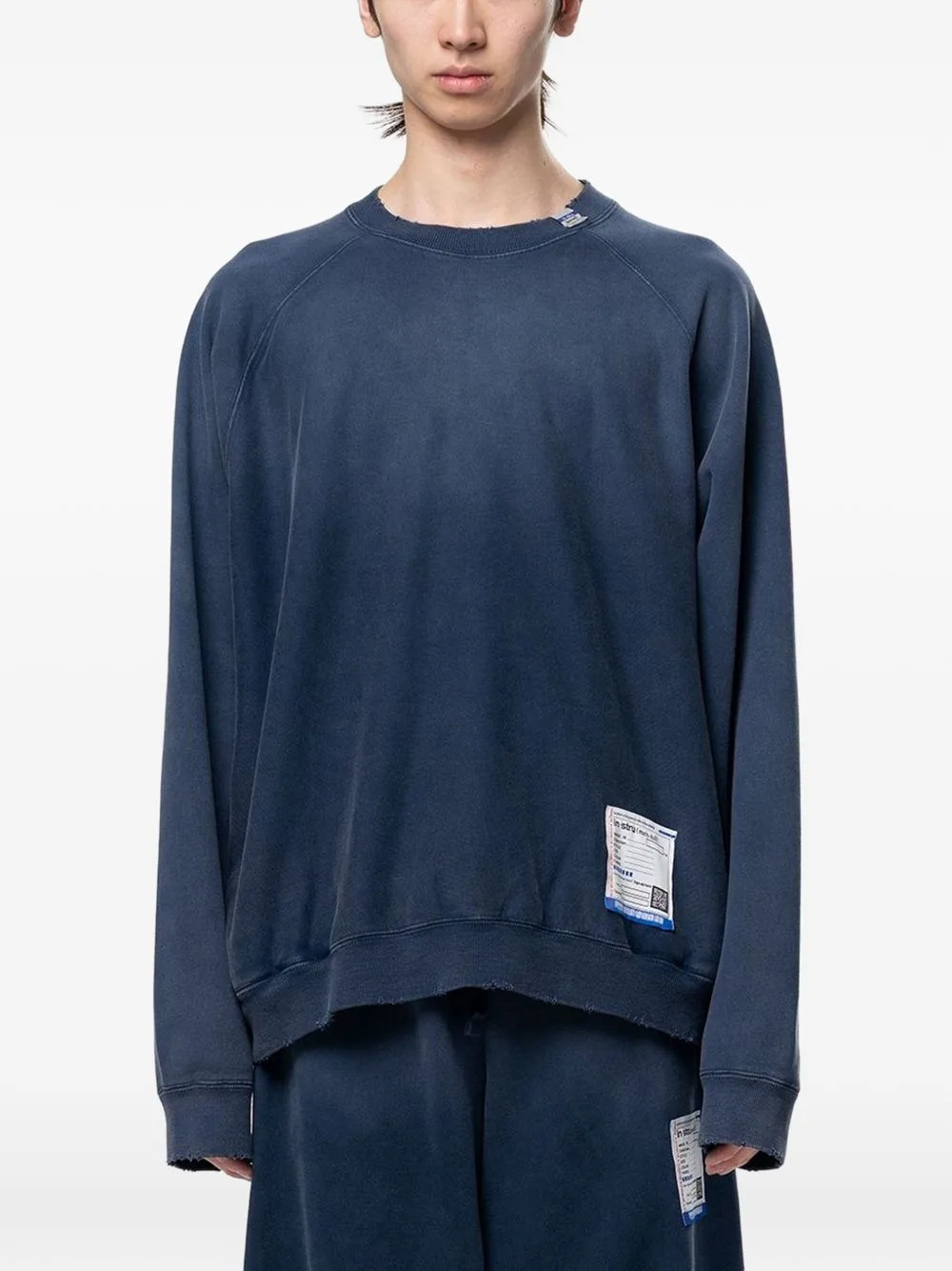 Sun Faded Like Distressed Sweatshirt by Maison MIHARA YASUHIRO