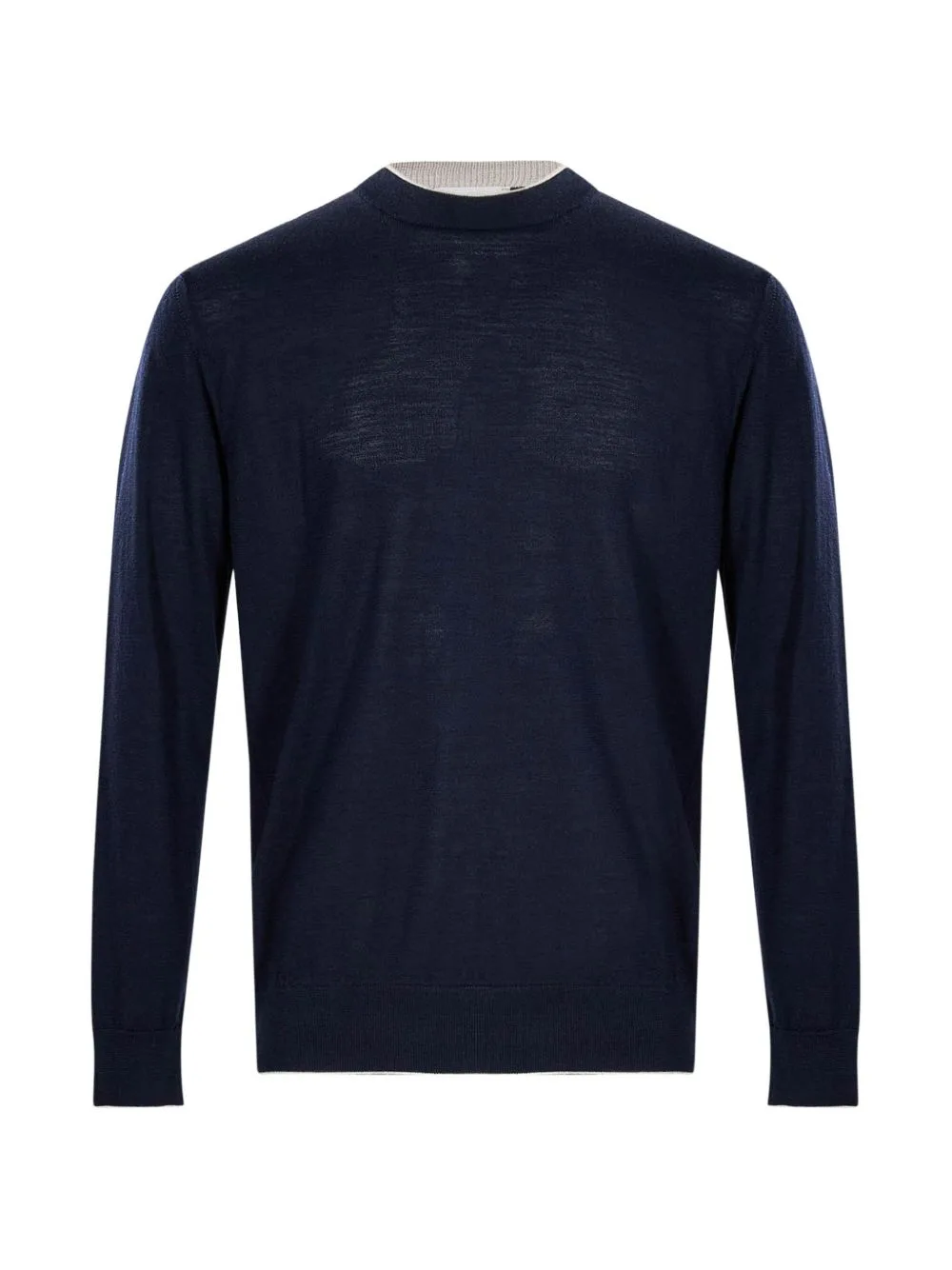 Contrast-Trim Fine-Knit Sweater by Eleventy