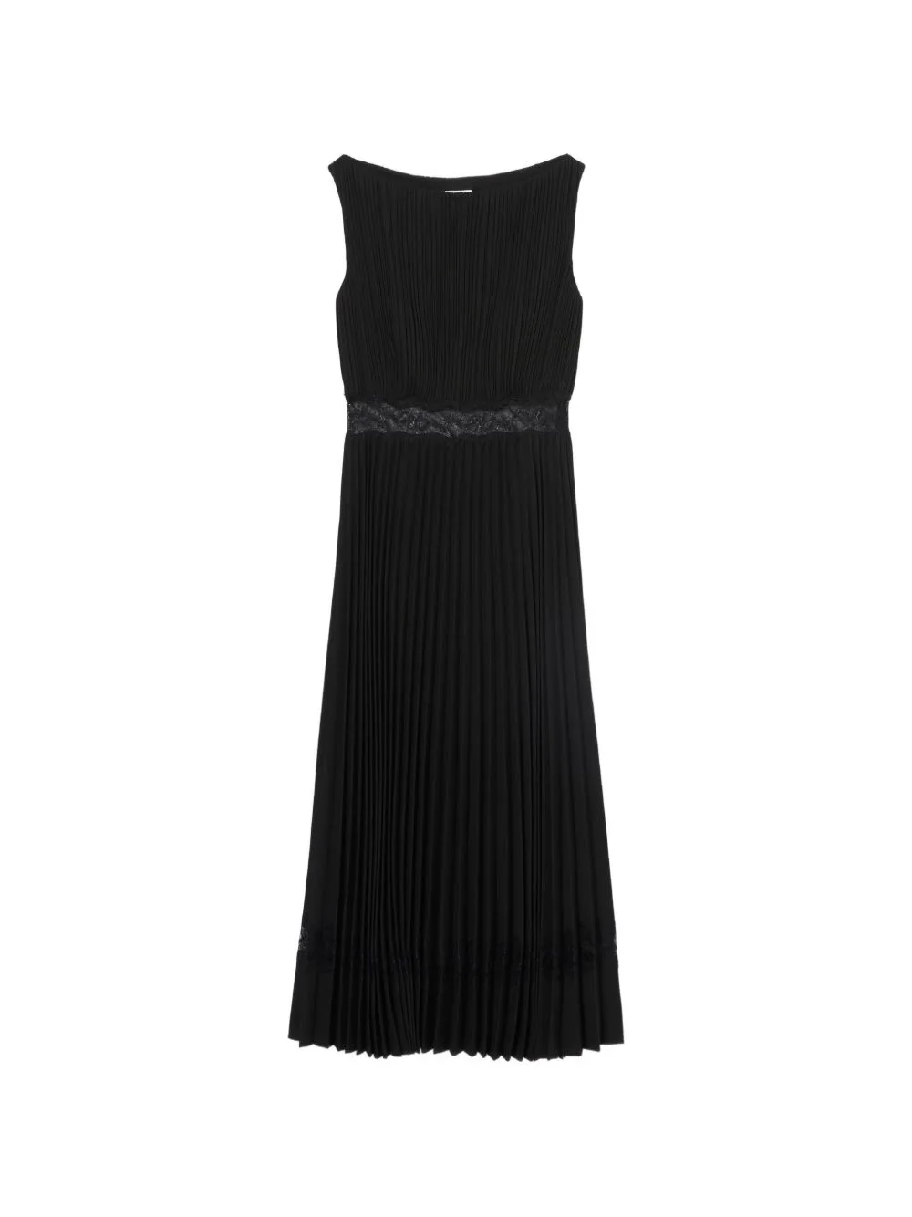 Pleated Lace-Insert Dress by Claudie Pierlot