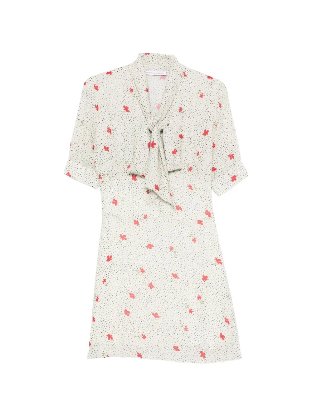 Floral-Print Pussy-Bow Mini Dress by MAR DE MARGARITAS