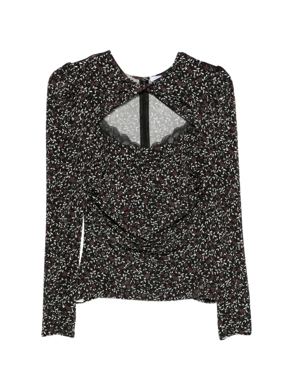 Floral-Print Lace-Trim Blouse by MAR DE MARGARITAS